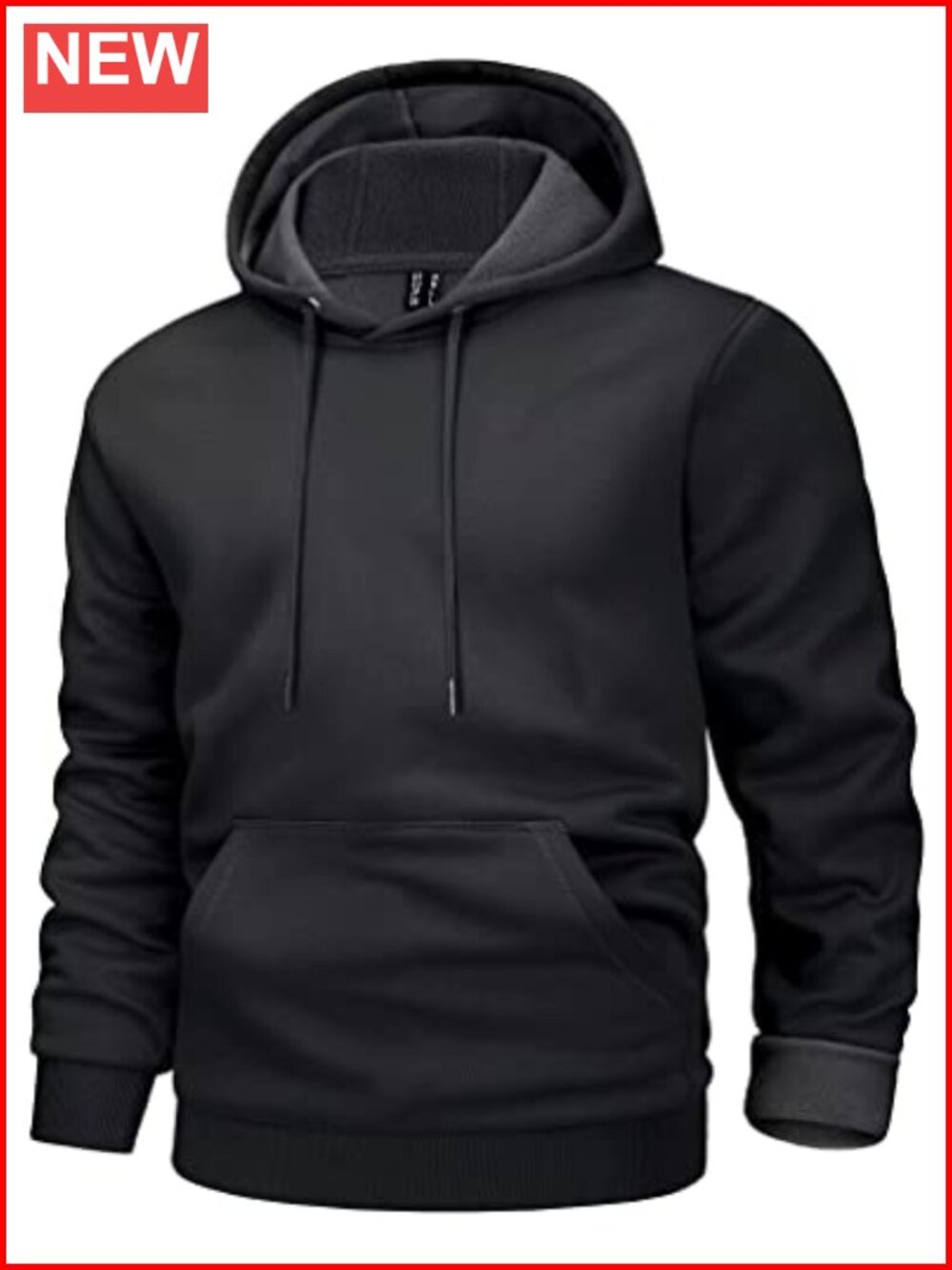 Men's Fleece Lined Hoodie Sweatshirt Pullover Kangaroo Pocket Athletic